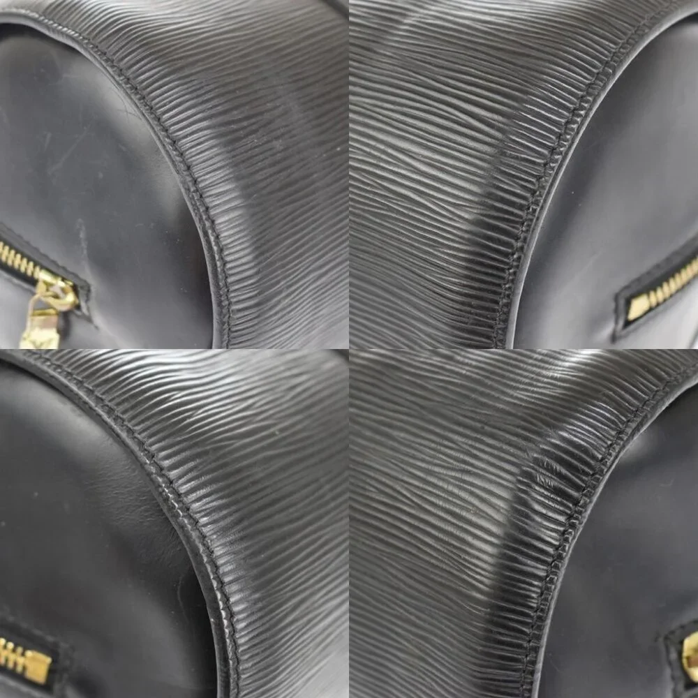 Vintage LOUIS VUITTON Soufflot Hand Bag Epi Leather Black Gold France - Picture 8 of 10